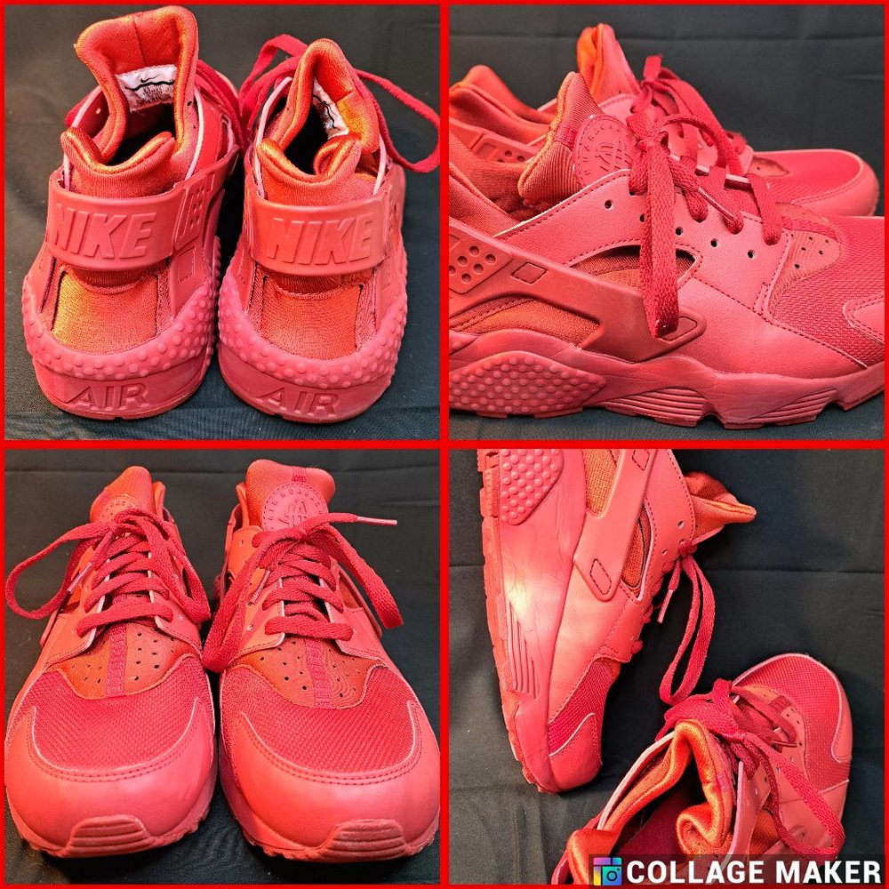 WOMEN NIKE AIR HUARACHE  , RED SZ 9.5